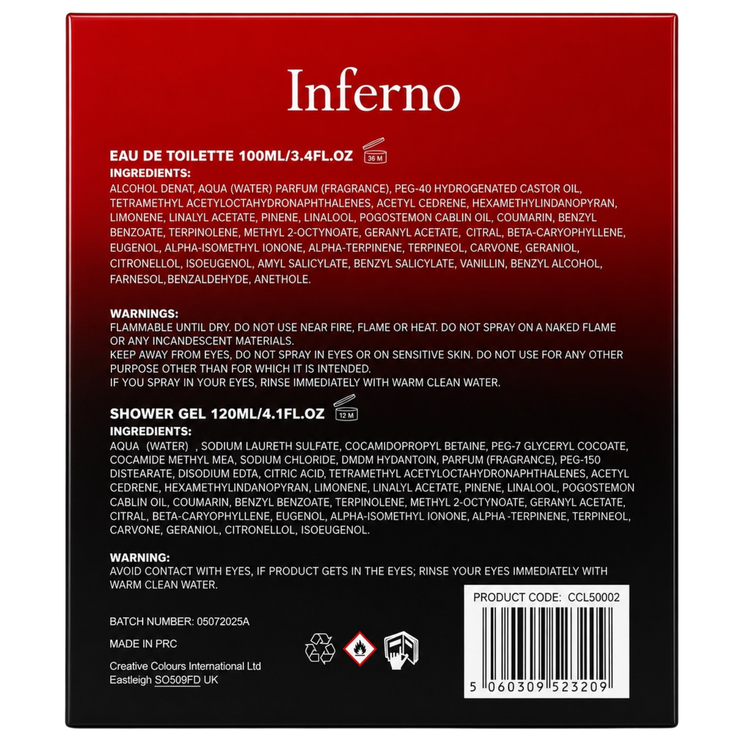Inferno Giftset - Inspired By Fahrenheit